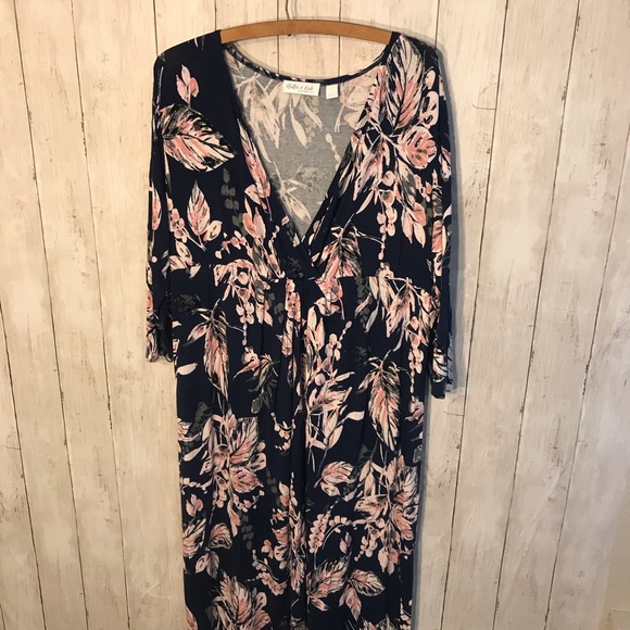 Flutter And Kick Flower Maxi Maternity Dress L - Picture 2 of 6